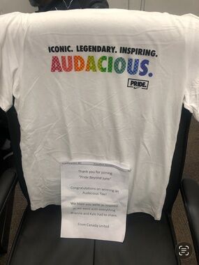 Unreleased NIKE Be True Audacious Pride Tee - w rainbow letters SZ M
